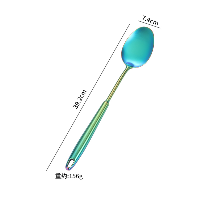 Amazon cocina de acero inoxidable guisado de fideos de pesca lengua cuchara de carne tenedor de patata conjunto de regalo