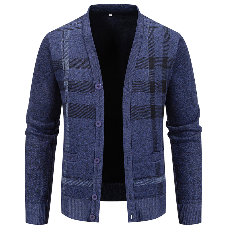 Herrenbekleidung 2024 Herbst und Winter neuer lässiger Pullover für Herren einfarbiger, verdickter Samtpullover mit Strickpullover für Herren_voghion.com