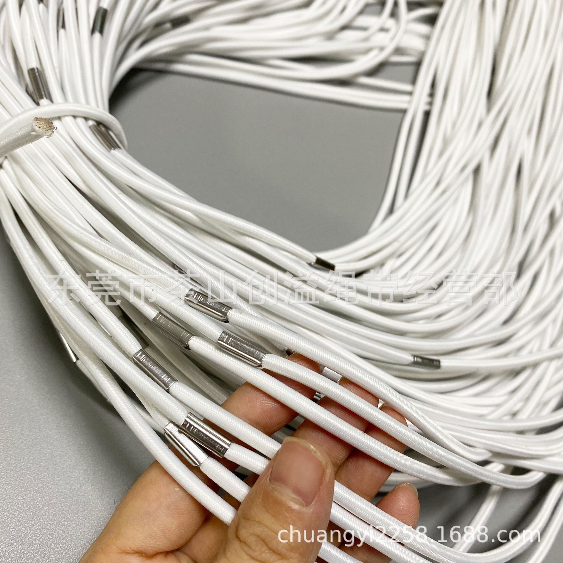 批发弹力橡筋打扣绳  五金扣对接松紧绳  礼盒铁扣橡筋圈绳