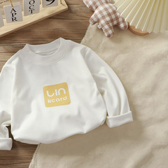 Children's German velvet bottoming spring and autumn girl's top with low collar to keep warm autumn style trendy boy's autumn clothing one piece drop shipping