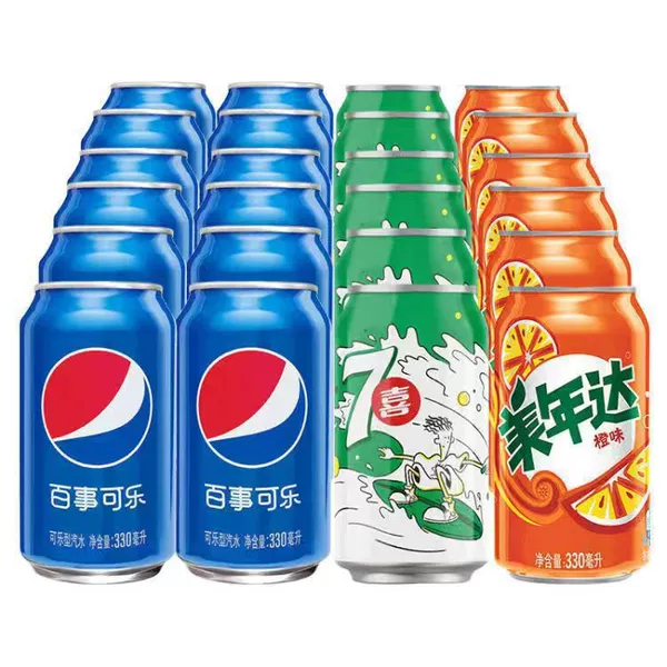 [24 cans*330ml] Pepsi 16+Mirinda 4+Qixi 4