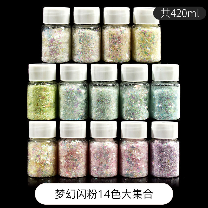 polvo brillante DIY material sequinilla goteo AB molde resina UV aceite Mahjong relleno joyas auriculares ilusión