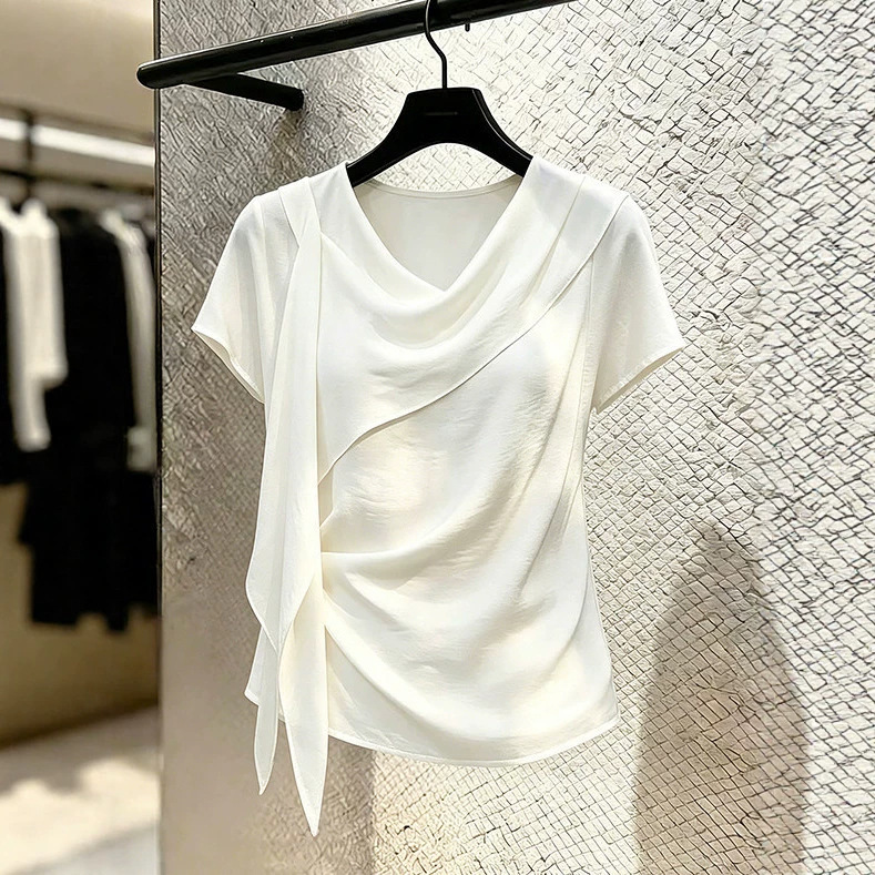 High-End Stylish Off-Shoulder Short-Sleeve T-Shirt for Women, 2026 Summer New Fashion Elegant Top, Super Stylish and Trendy High-End Stylish Off-Shoulder Short-Sleeve T-Shirt for Women, 2026 Summer New Fashion Elegant Top, Super Stylish and Trendy