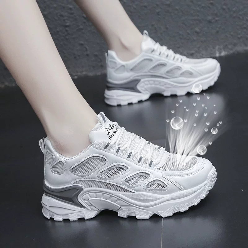 2021 Summer Capital Round Head Low Low Low Daily White Adhesive Shoes Nets Textile Women's Shoes