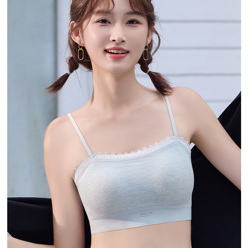 Gonier Lingerie 6241 Cool Play Girl Cloud Soft Skin Eyelash Lace Body Massage Breathable Cup Fixed Cup Thin Strap