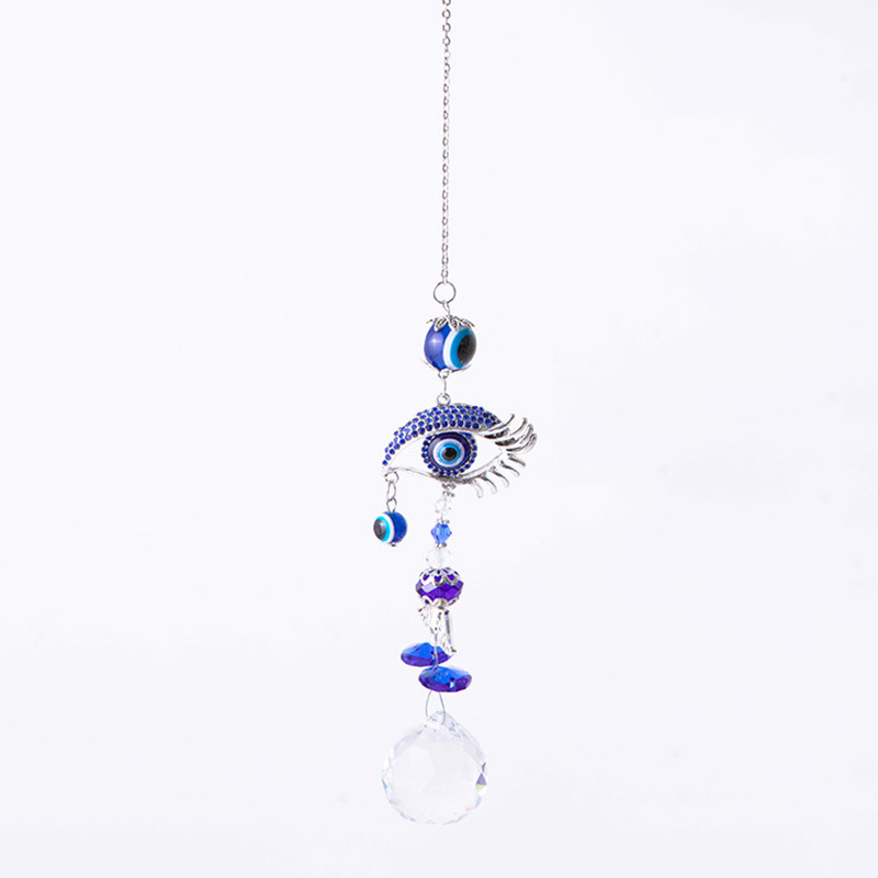 64g Weight Suncatcher, Wind Chime Home Textiles & Decor Type Crystal Pendant Classification 1 Piece Quantity Casual, Holiday, Daily Occasion Alloy, Crystal Material Devil's Eye, Butterfly Pattern Elegant, Pastoral Style Elegant Pastoral Devil's Eye Butterfly Alloy Crystal Suncatcher Wind Chime Wall Art 6