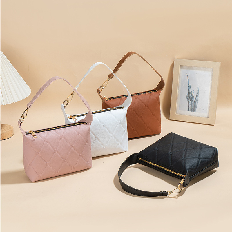 2025 nuevo bolso de flor resistente al óxido de moda simple ocio versátil bolso de diamante, bolso suave de alta calidad