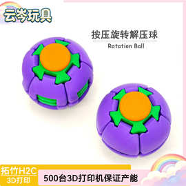 3D打印彩色减压球 按压旋转双玩法指尖陀螺办公室随身解闷小玩具