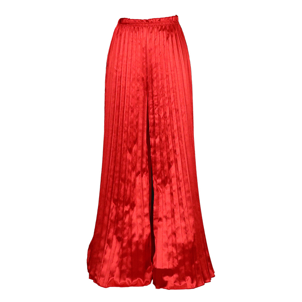 D361 Amazon AliExpress transfronterizo verano europeo y americano ropa de mujer color sólido casual pantalones de pierna ancha plisados sueltos pantalones africanos image 9