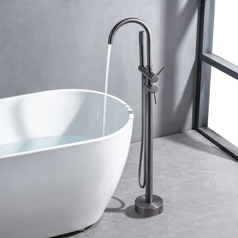 All-Copper Hot and Cold Water Floor-Standing Wooden Tub Faucet Bathroom Shower Faucet Freestanding Bathtub Mixer Faucet All-Copper Hot and Cold Water Floor-Standing Wooden Tub Faucet Bathroom Shower Faucet Freestanding Bathtub Mixer Faucet