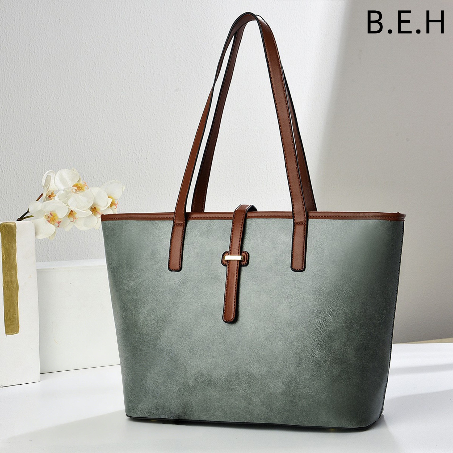 Bolso Tote de Hombro y Mano para Mujer de Cuero PU con Cierre de Cremallera para Uso Diario image 8