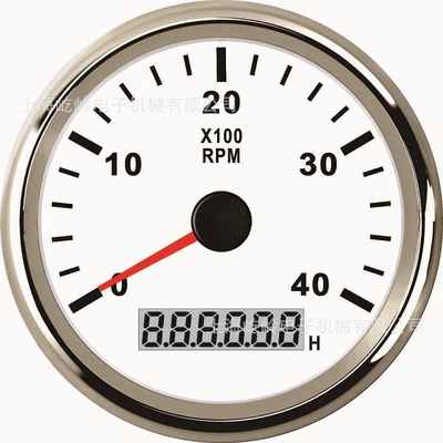 Universal instrument RPM tachometer – automobile instrument - silver-edge-white-background-0-4000rpm