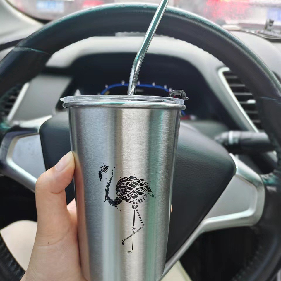 플라밍고 + 뚜껑 + 빨대 500ml