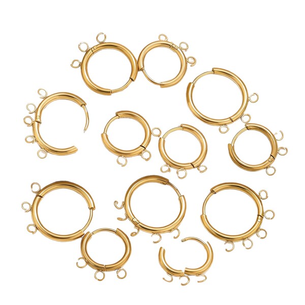 golden design earrings stainless steel