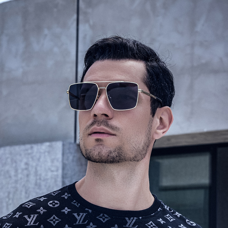 Men's Fashion Geometric Square Sunglasses display picture 2