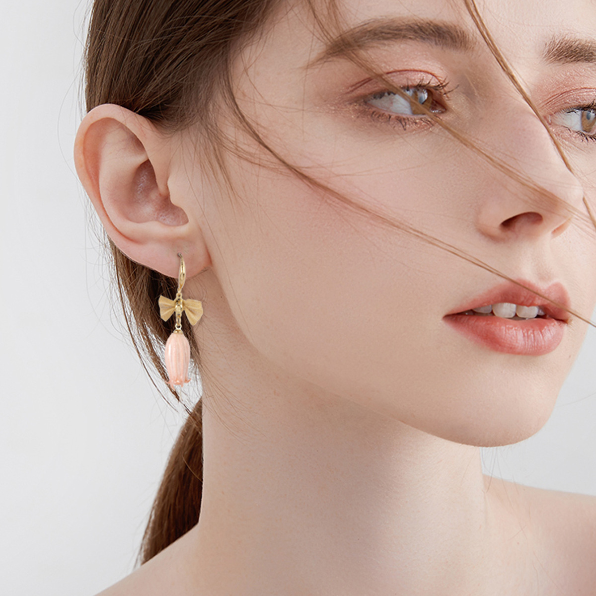 Fuchsia earrings, orchid
