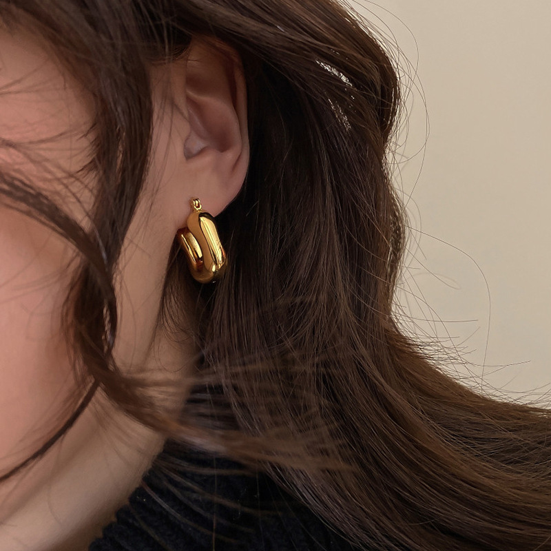 Earrings Classification 1 Pair Casual Simple Style U Shape Plating Copper Silver Plated Earrings