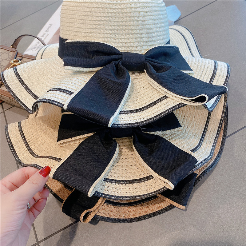 Women's Simple Style Bow Knot Big Eaves Straw Hat display picture 6