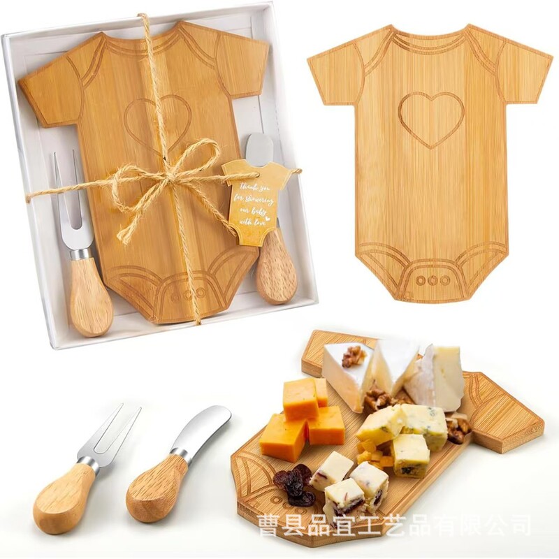 Cross-Border Wooden Baby Shower Party Tray Gift Creative Clothes Cheese Board Special-Shaped Cheese Cutting Board Fruit Tray