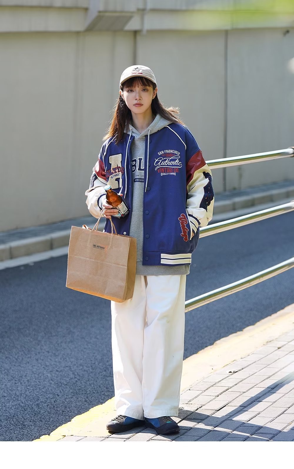 Giacca da baseball uomo a contrasto stile coreano trendy urban_voghion.com