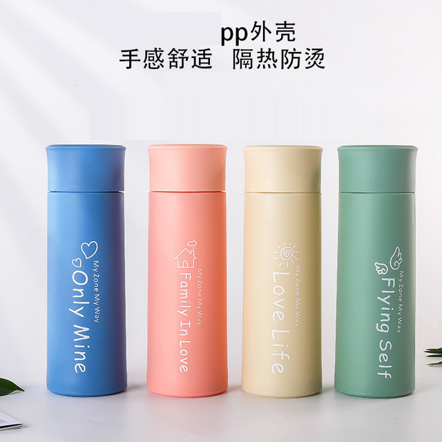 Creative Double-Layer Business Glass Cup for Students, Home, Office, Water Cup Advertised Plast shell Gift Cup with LOGO Printing