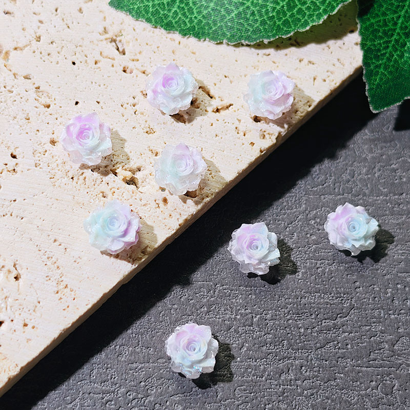 百搭真爱玫瑰美甲饰品立体细闪软胶花树脂玫瑰花爆款美甲小饰品批|undefined
