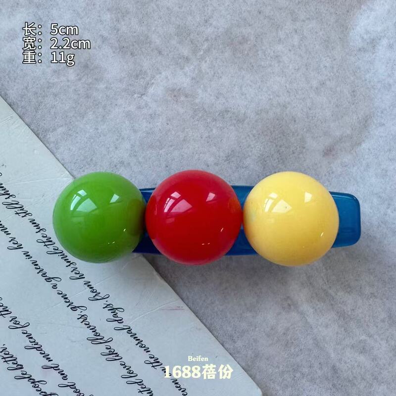 创意苹果系列发夹抓夹可爱少女心撞色彩豆豆鸭嘴夹鲨鱼夹发卡发饰|undefined
