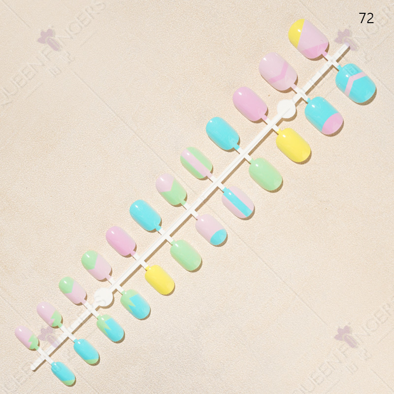 Nuevo manicure 24 piezas de banda de desgaste de uñas productos terminados manicure niños parches manicure productos terminados manicure