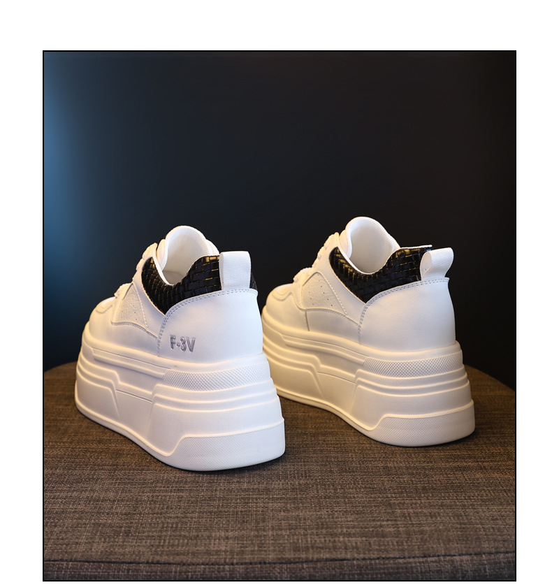 Giày sneaker nữ đế dày trắng đa năng HK9880 đế xuồng 8 cm — đen chi tiết 20