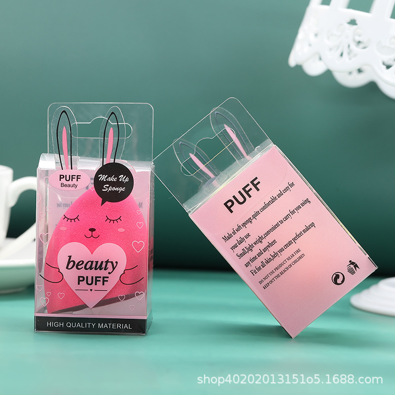 Huevos de belleza Airpuff Pvc caja húmeda y húmeda calabaza gota de maquillaje biselado huevo transparente