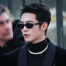 欧美经典复古小圆形太阳镜时尚米钉小框墨镜男女潮流百搭太阳眼镜