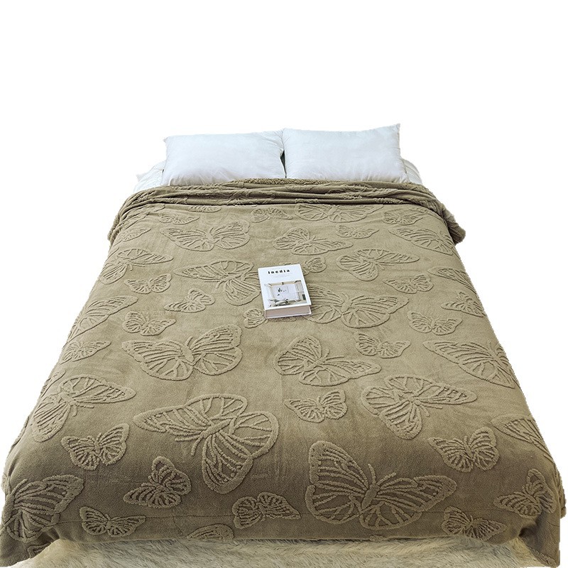 Comercio electrónico transfronterizo 2025 Pagoda de flores de mariposa Manta de terciopelo de cordero Manta gruesa y cálida Manta de color sólido de comercio exterior