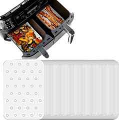 跨境雙鍋空氣炸鍋紙長方形紙烤盤吸油紙烘焙專用防油紙硅油羊皮紙