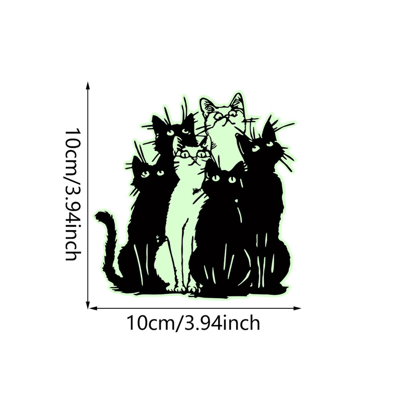 ハロウィン新グリーン発光ゴースト黒猫コウモリ漫画動物スイッチソケット装飾発光スイッチステッカー|undefined
