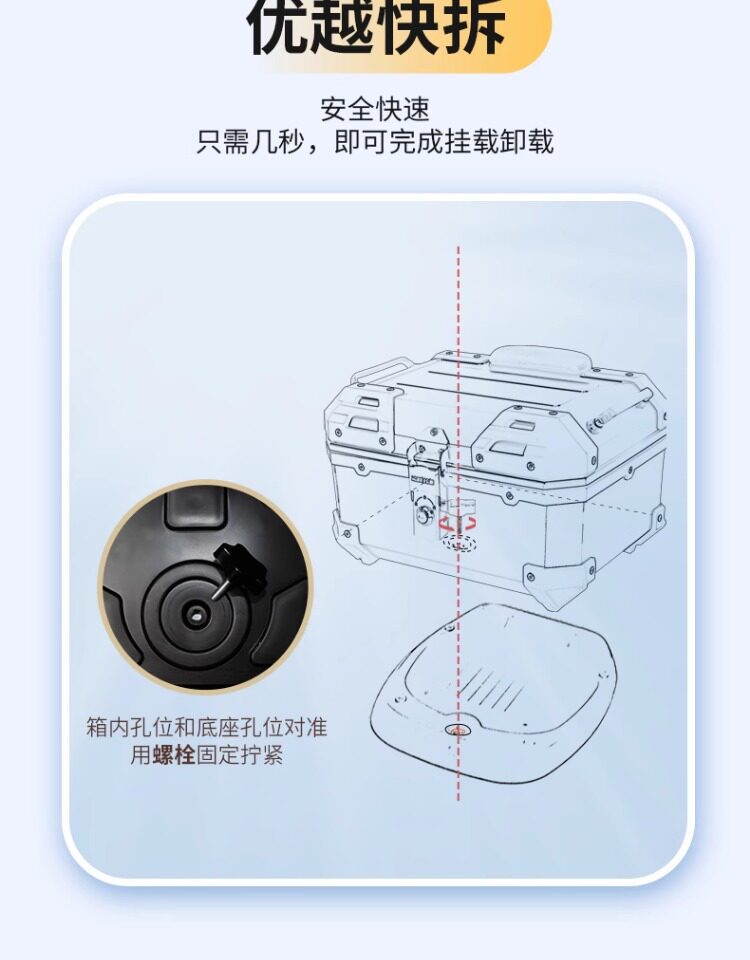Wanlihao electric vehicle rear trunk, motorcycle trunk, large capacity, suitable for Niu F100F200400T storage box