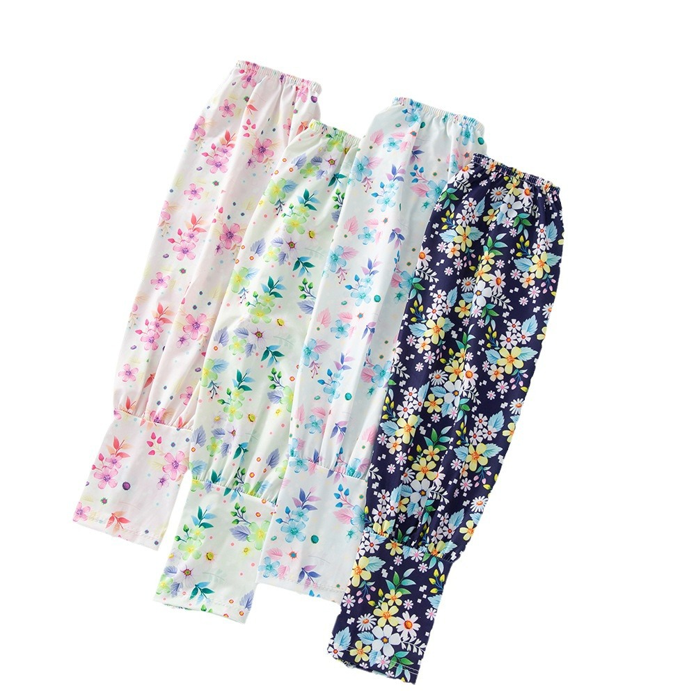 (2개) 여름 선 스크린 아이스 실크 슬리브 안티-UV 핸드 슬리브 라이딩 레이스 팔 슬리브 로젠 아이스 슬리브 여성 운전