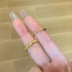 ins中古輕奢拉絲小眾精緻開口戒指歐美復古宮廷風精緻指環