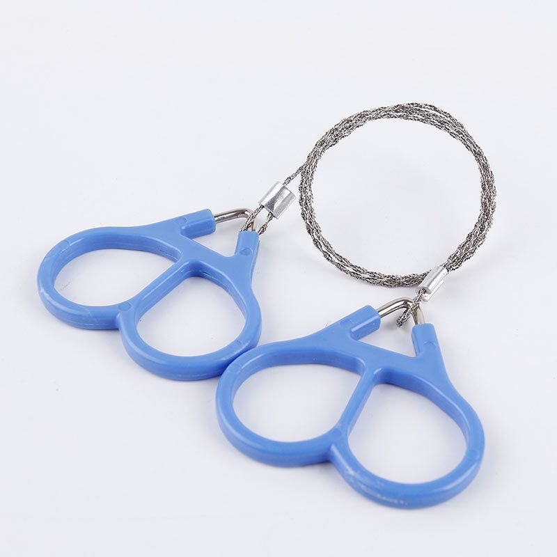 跨境线锯不锈钢链条野营手用锯条木工锯钢丝锯救生拉绳锯EDC工具