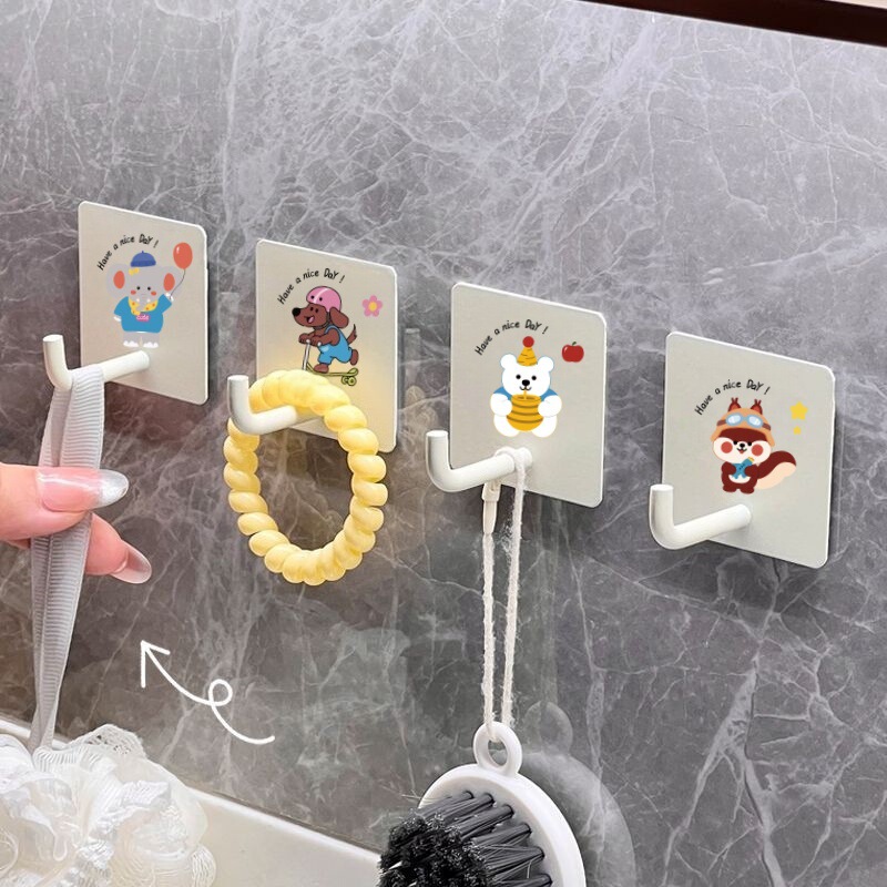 Cartoon Hook, Strong Load-Bearing, Traceless Adhesive Hook, No-Drill Wall-Mounted Hook for Bathroom Door, Behind-The-Door Towel Hook Cartoon Hook, Strong Load-Bearing, Traceless Adhesive Hook, No-Drill Wall-Mounted Hook for Bathroom Door, Behind-The-Door Towel Hook