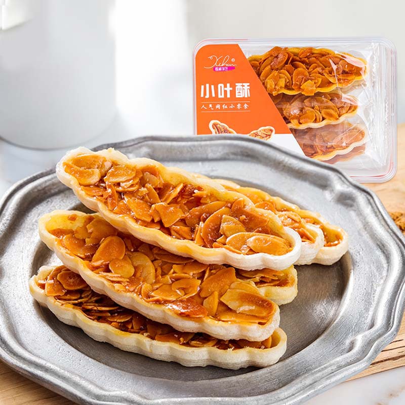锡涵食品小叶酥坚果薄脆花生杏仁酥糯米船日式饼干爆款休闲小零食