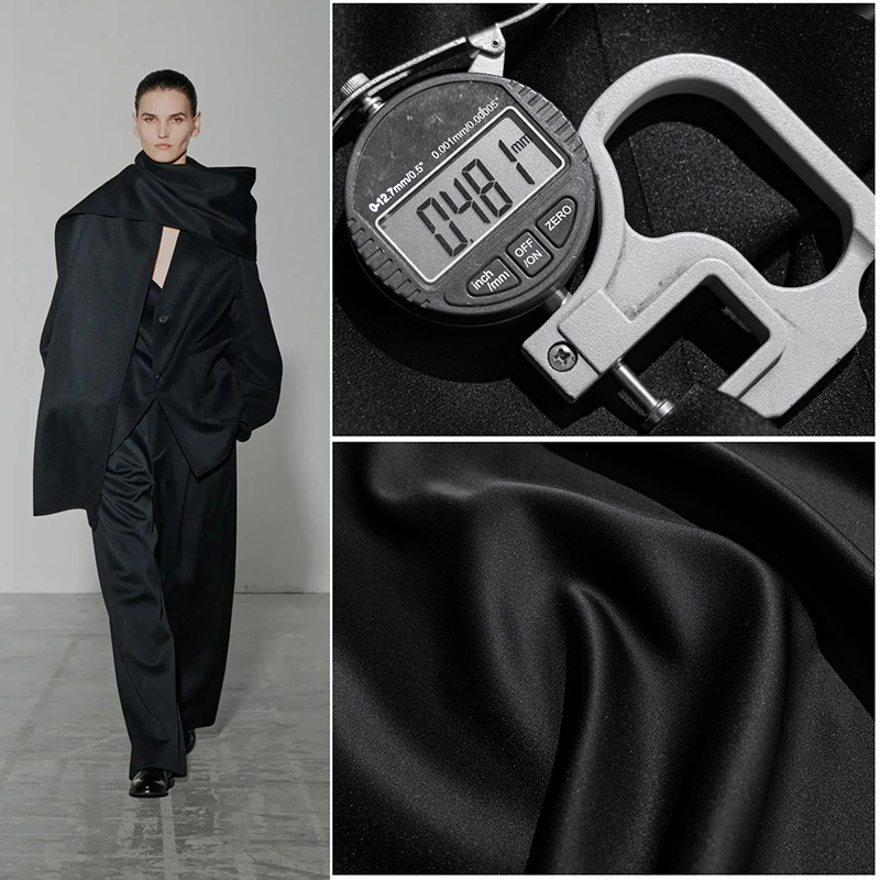 Thickened Crisp Black Fabric Silhouette Skirt Outwear Windbreaker Stereo Anti-Wrinkle No-Iron Clothing Designer Fabric