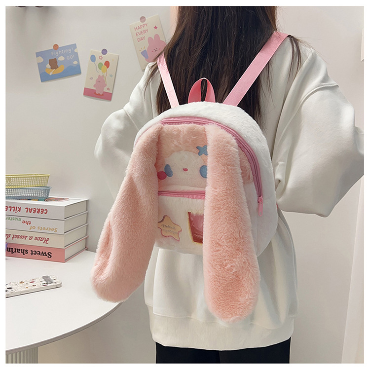 717g Weight Zipper Closure Type Double Shoulder Straps Strap Type Functional Backpack Bags Type Casual, Holiday Occasion Plush Material Women's Backpack Backpack Animal, Cartoon Pattern Spring, Autumn&Winter Season Women's Gender Cute Style Square Shape Animal Cartoon Casual Holiday Women's Backpack Functional Backpack 5