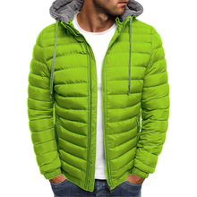 Solid Hooded Thickened Slim Fit Coat��ʿ��ɫ��ñ�Ӻ������޷�