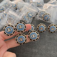 25新款个性甜酷辣妹风蓝色牛仔耳环耳夹女轻奢小众高级感新款耳饰