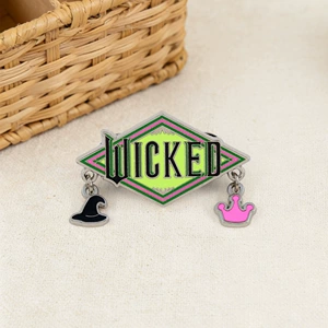 Musical-Themed Merchandise: Evil Witch Brooch, Witch Hat and Crown Pendant Badge, Diamond-Shaped Metal Backpack Accessory