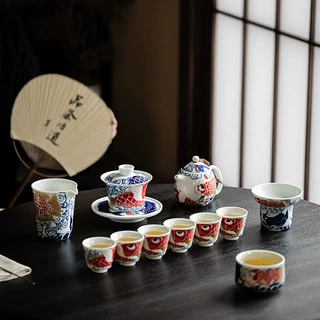 中式祥龙纳福茶具套装国潮风高档礼品茶具商务伴手礼功夫茶具礼盒