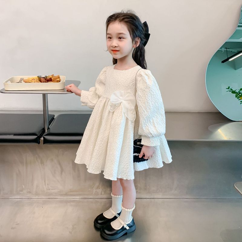 女宝宝后背蝴蝶结公主裙2025春秋儿童长袖连衣裙女童仙女礼服裙子|undefined
