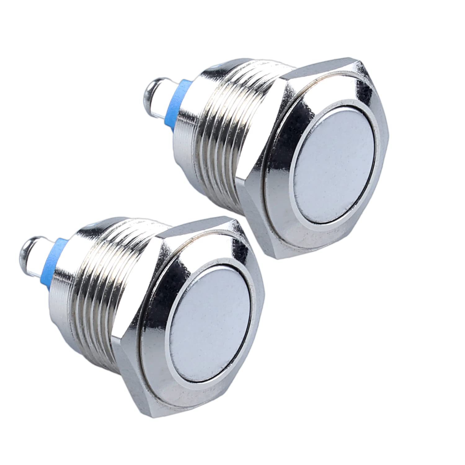 DMWD 2 件装 16 毫米瞬时金属防水按钮开关 5\/8 英寸安装孔螺丝