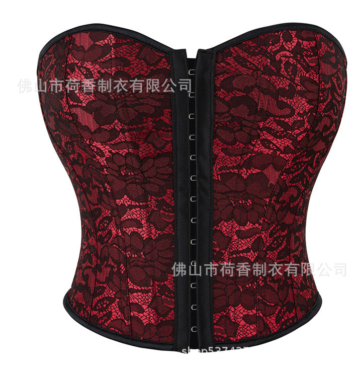 Botón negro y rojo de fila única sin correa de hombro para el pecho de la mujer ropa de forma Amazon AliExpress suministro de comercio electrónico transfronterizo