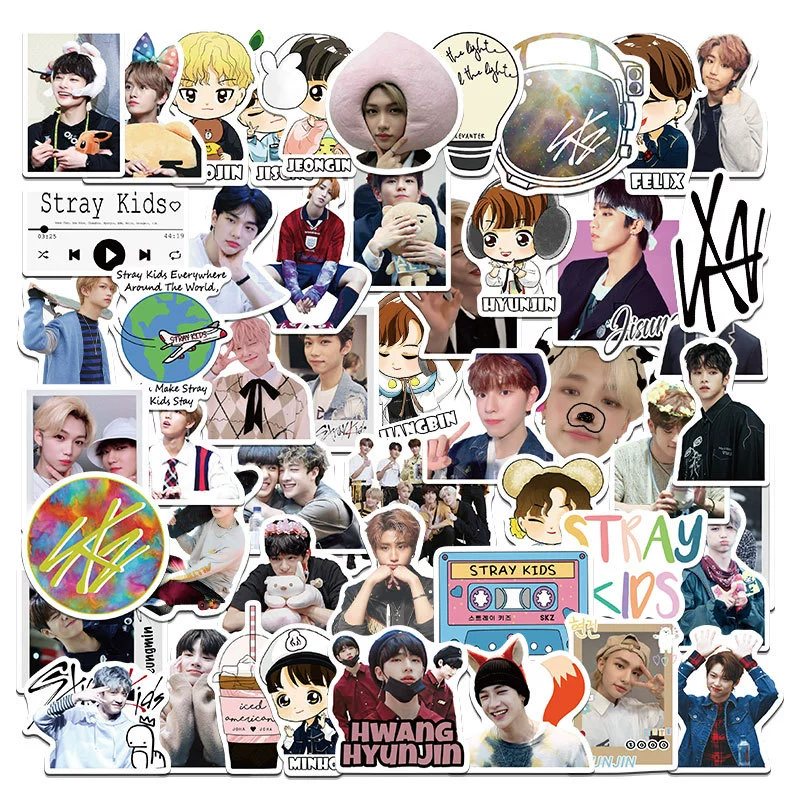 50 корейских мужских коллекций Stray Kids граффити стикеры декоративные для компьютера чемодана водостойкие можно переносить